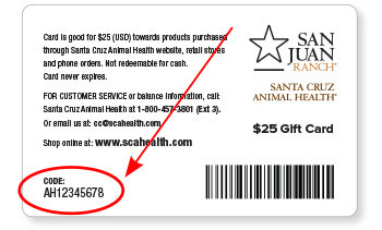 Santa Cruz Animal Health gift card back