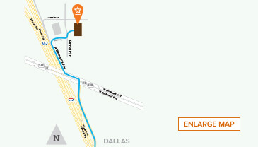 Map to Dallas store from south Dallas