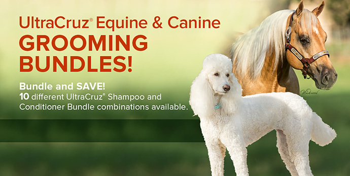 UltraCruz equine and canine grooming bundles, bundle and save! 10 different UltraCruz shampoo and conditioner bundle combinations available