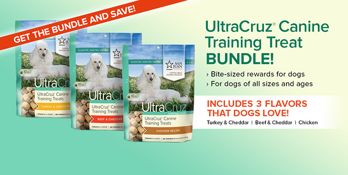UltraCruz canine training treat bundle, includes 3 flavors that dogs love: turkey and cheddar, beef and cheddar, and chicken