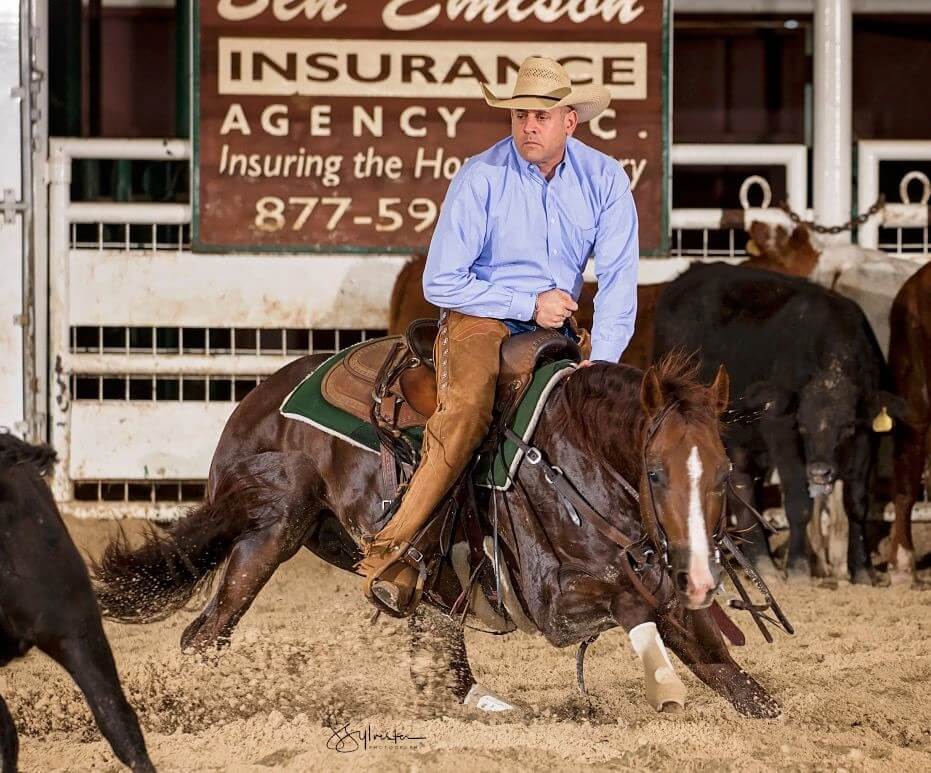 Phil Rapp riding in a competition