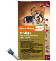 Advantage Multi for Dogs, Red, 20.1-55 lb, 6 ct packaging 330054