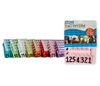 Allflex Global Ear Tag, 4" x 3", Maxi, Pink, [101-125] product and packaging 326783 