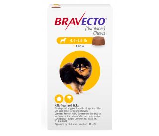 Bravecto, >4.4-9.9 lb, toy, yellow, 1 ds packaging 400447 