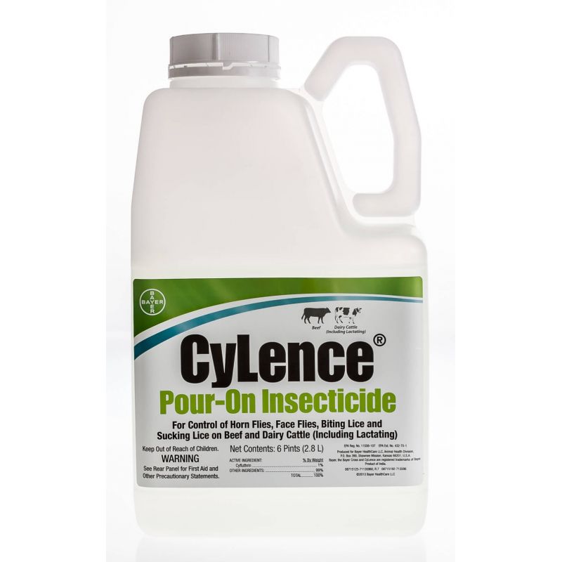 Pest Control Bayer CyLence Pour-On Insecticide 6 Pints Cattle Horn & Face Flies 