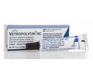 Vetropolycin HC Ophthalmic Ointment, 3.5 g packaging 384833 