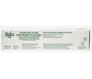 Disposable scalpel, SS, #10 blade, 10-pk packaging 326264 