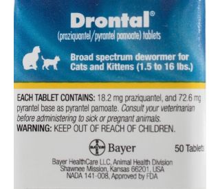 Drontal For Cats Broad Spectrum Dewormer VetRxDirect, 46% OFF