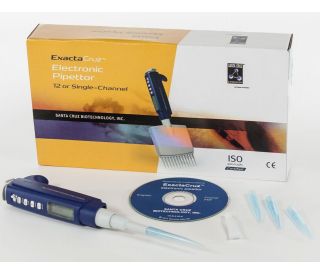 ExactaCruz&reg; Electronic Single-Channel Pipettor sc-361925, 50-1000 &mu;l, includes pipettor,and operating instructions. Packag 