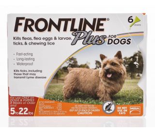 Frontline Plus for Dogs, 5-22 lbs, 6 ds-pk product contents 328608 