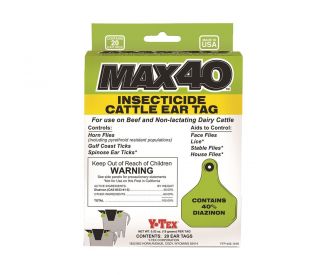 Max40 Insecticide Cattle Ear Tag, 20 ct packaging 400822 