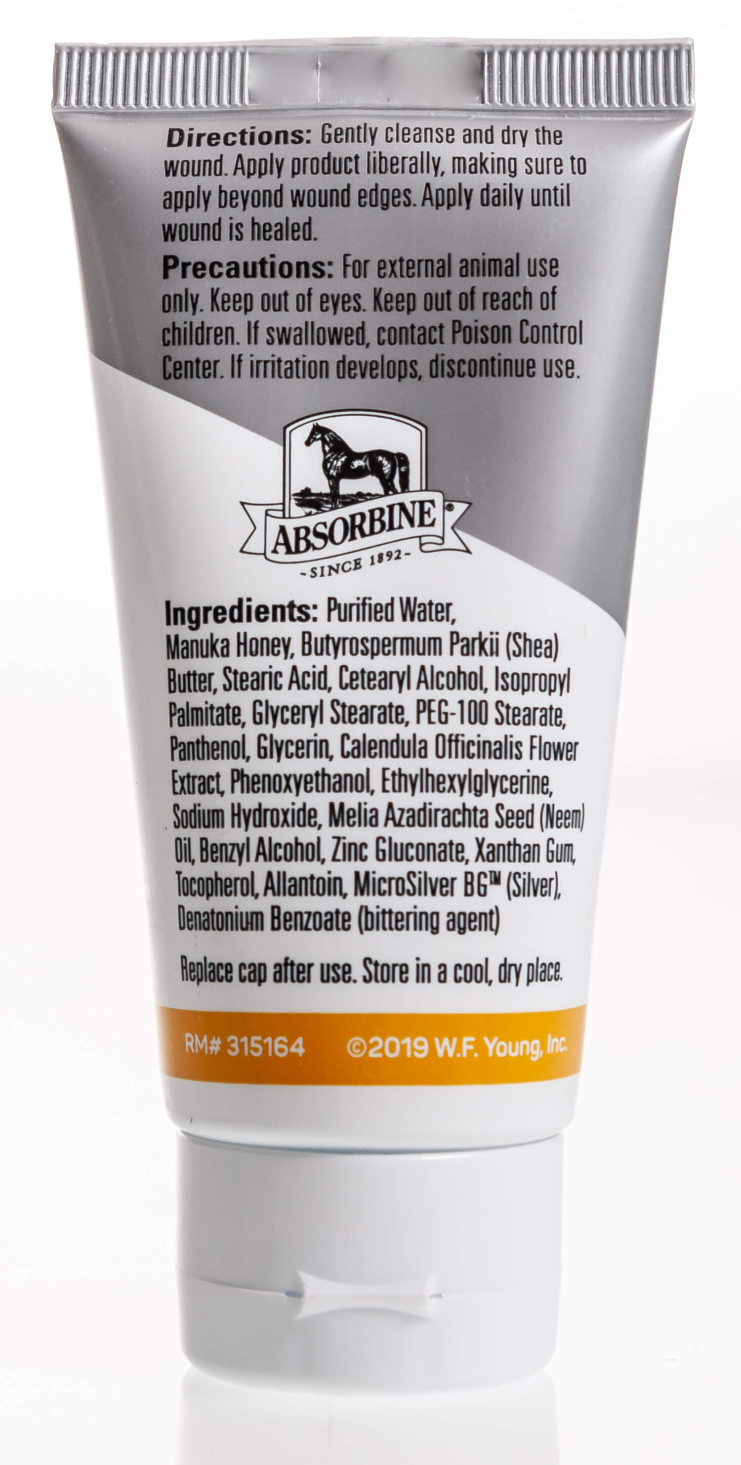  Absorbine Silver Honey Rapid Wound Repair Ointment, Manuka  Honey & MicroSilver BG, Veterinarian Tested Horse & Animal Wound Care, 2oz  Tube : Pet Supplies