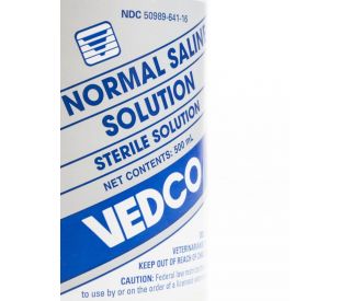 Sterile Saline Solution 0.9% - 500ml Bottle for Animals, On Sale