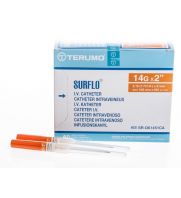 SURFLO Teflon I.V. Catheter 14G x 2 (Orange), 200/cs: sc-360085...