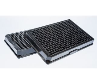 UltraCruz&reg; Fluorescence Plate, 384 Well, high binding, Black, Clear, Flat bottom, 40/case, highlighting its strong, durabl 