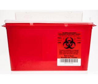 UltraCruz&reg; Sharps Container, 4 Qt. Horizontal, sc-360691, provides a safe and secure disposal solution for biohazard waste 