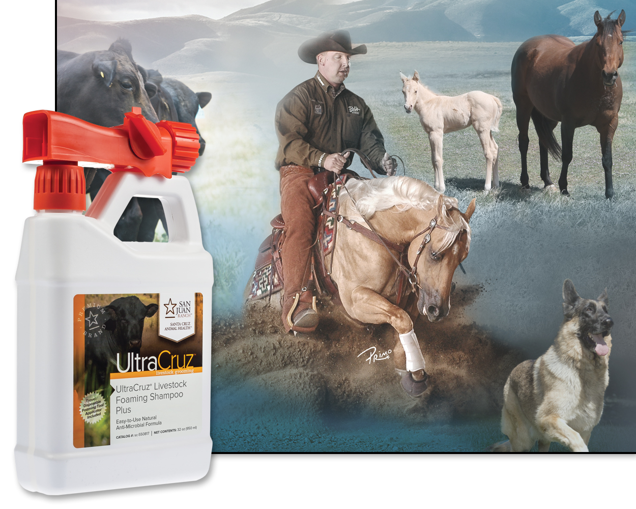 UltraCruz® Livestock Foaming Shampoo Plus for Cattle, Goats, Sheep and