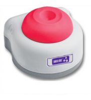UltraCruz&reg; Mini Vortex Mixer, A Plug, Red, offering an efficient, compact design with a bright red top. Perfect for quick,