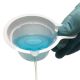 UltraCruz® Weigh Boat with Handle, 40 ml, white, 500/pack shown here in use with liquid, ideal for precise material handli 